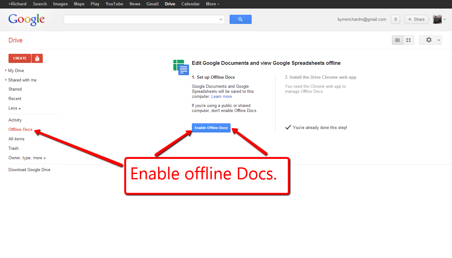 is google docs available offline for mac